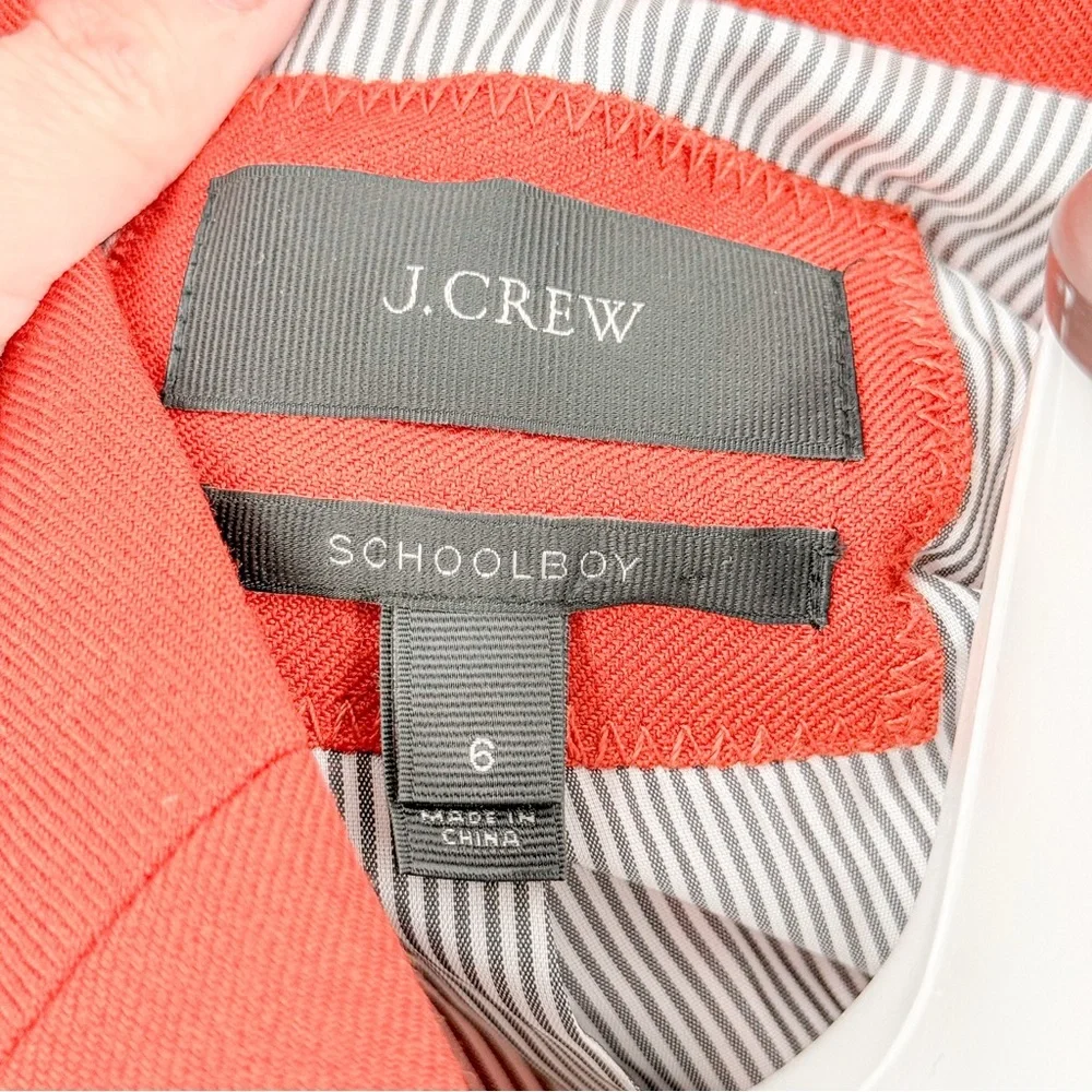 J. Crew Bold Terracotta Orange Schoolboy Jacket